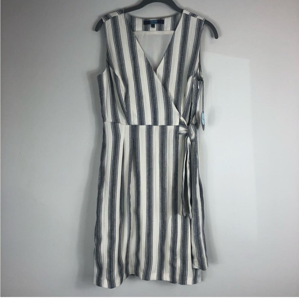 NWT Eva Franco Caroline dress in black and white stripes